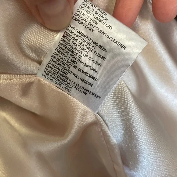 GatsbyLady London 100% Lamb Leather Cropped Moto Jacket Tan and Gold Hardware - Picture 9 of 13